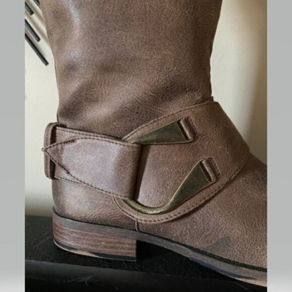 Brown Western Knee-High Boots - Picture 2 of 5